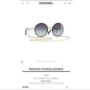 Chanel Round Sunglasses on Chain **New**